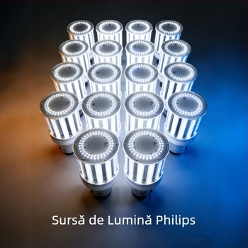 Corp de iluminat suspendat compatibil cu becuri LED în formă de porumb, 80W, trei temperaturi ale culorii, alb cald, pentru interior/exterior și iluminat de perete