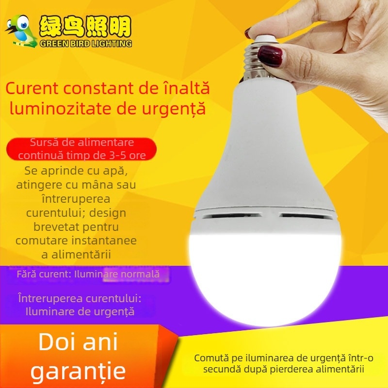 Lampa LED de urgență cu baterie încorporată, 800 lm, 110V, stil prinț, bază E27