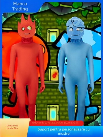 Costum bodysuit unisex pentru cosplay, pentru animații de jocuri și reprezentații de Halloween, pentru copii sub 17 ani