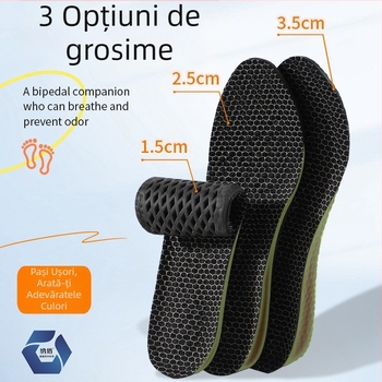 Talpă înălțătoare cu amortizare elastică, tălpi sportive absorbante și deodorante, PU cu structură hexagonală, antiaderent, unisex