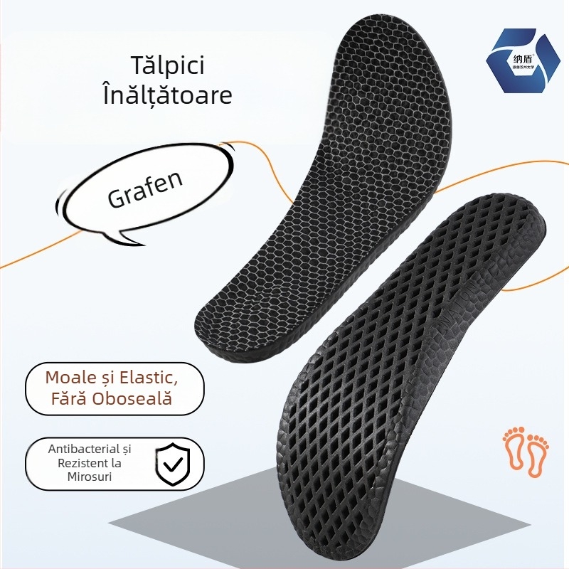 Talpă înălțătoare cu amortizare elastică, tălpi sportive absorbante și deodorante, PU cu structură hexagonală, antiaderent, unisex