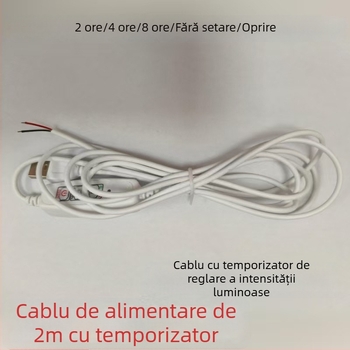 Lampă de creștere pentru plante cu întrerupător temporizat, cablu cu întrerupător monocrom și reglaj al intensității cu schimbare de culoare
