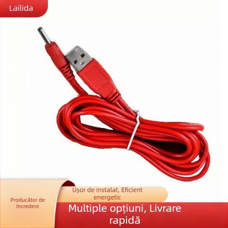 Cablu USB de încărcare și conectare pentru lampă de birou, cupru cu 2 conductori, USB cu două capete