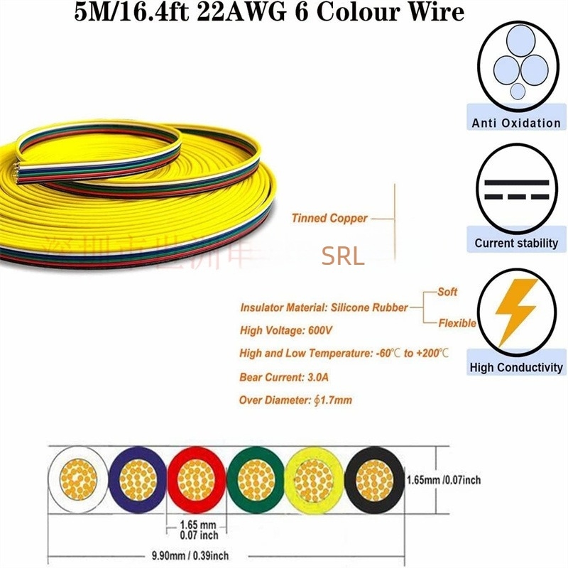Conector cristal pentru bandă LED RGBWCCT, fără sudură, 6 pini, 12 mm, conectare rapidă