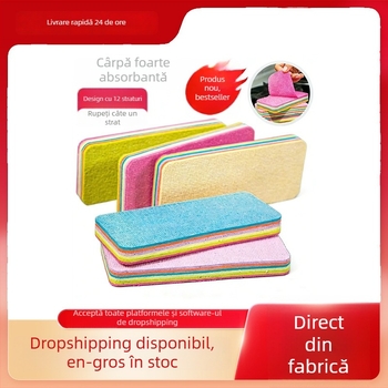 Cârpe de curățare PVA multistrat, în culori curcubeu, pentru bucătărie și spălat vase, absorbante, burete abraziv pentru îndepărtarea petelor