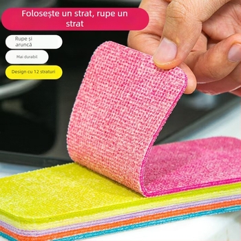 Cârpe de curățare PVA multistrat, în culori curcubeu, pentru bucătărie și spălat vase, absorbante, burete abraziv pentru îndepărtarea petelor