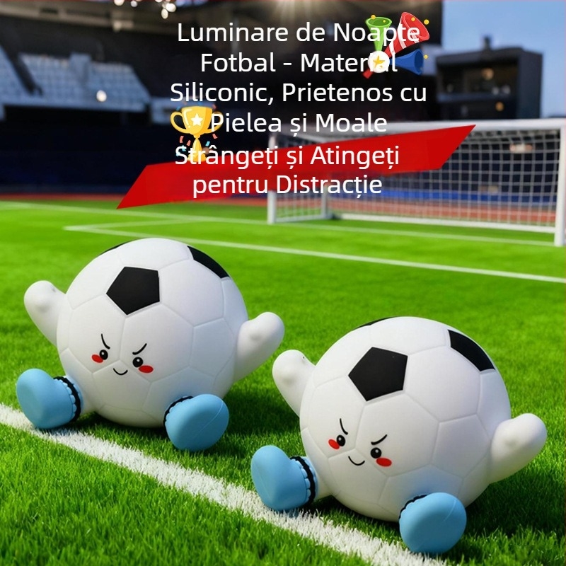 Lampă de birou în formă de fotbal, lumină de noapte cu atingere, reîncărcabilă - cadou ideal pentru zilele de naștere ale băieților