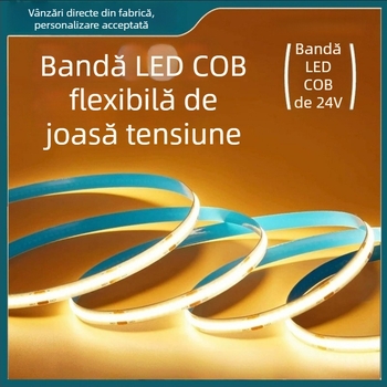 Bandă LED COB cu tensiune redusă, autoadezivă, iluminare liniară încorporată pentru tavanul casei, fără pâlpâire, 10 m