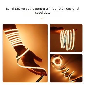 Bandă LED COB cu tensiune redusă, autoadezivă, iluminare liniară încorporată pentru tavanul casei, fără pâlpâire, 10 m