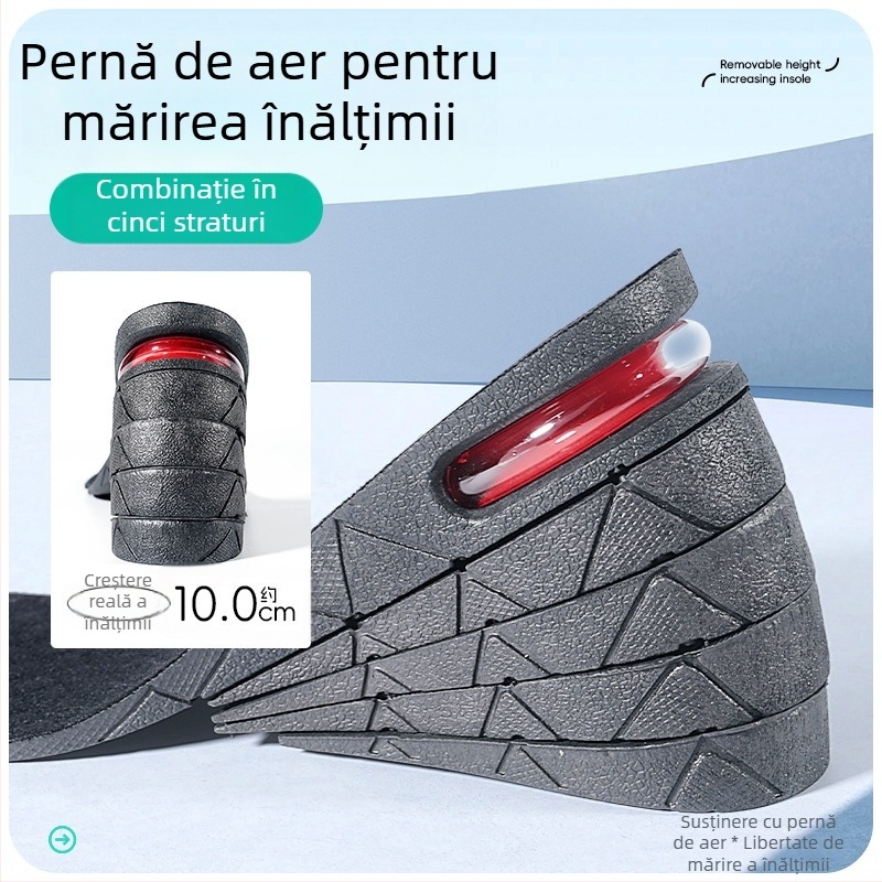 Talpă interioară invizibilă pentru creșterea înălțimii, reglabilă, cu straturi detașabile de aer