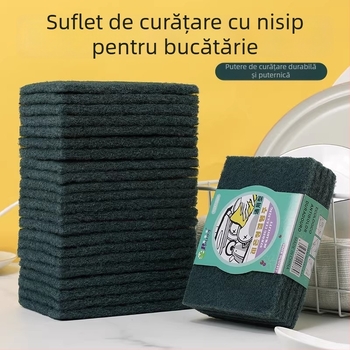Padă abrazivă de bucătărie cu nisip și pulpă de luffă pentru spălat vase, bloc de burete, curățător pentru oale