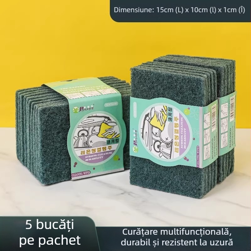 Padă abrazivă de bucătărie cu nisip și pulpă de luffă pentru spălat vase, bloc de burete, curățător pentru oale