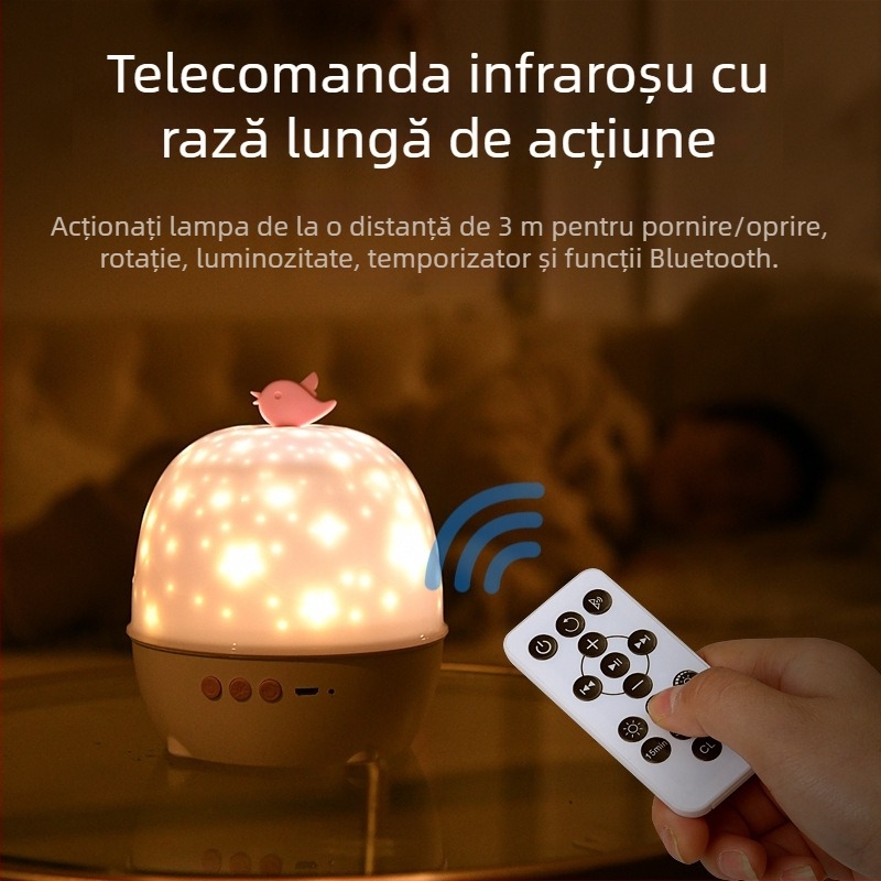 Lampă de proiecție a cerului înstelat cu LED, lampă de noapte rotativă – cadou pentru Ziua Îndrăgostiților și zilele de naștere ale copiilor