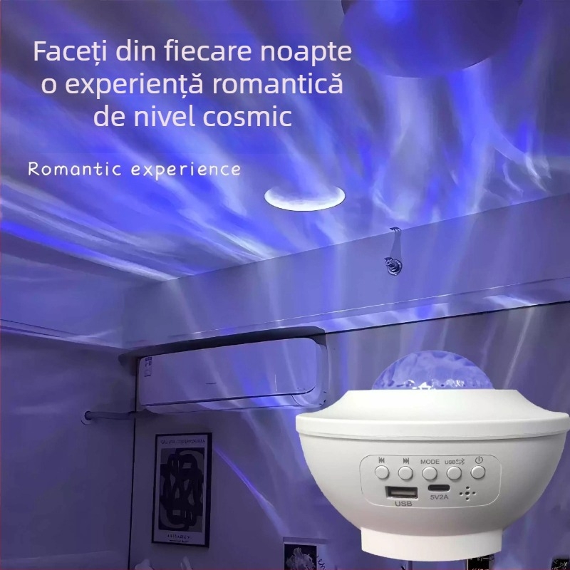 Lampa cu cer înstelat — iluminare ambientală romantică pentru dormitor, proiecție decor pentru cuplu