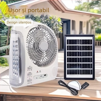 Ventilator solar cu LED și Bluetooth pentru iluminare în exterior