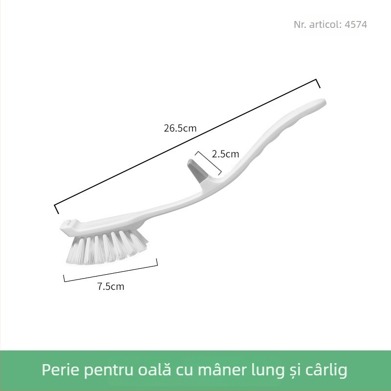 Perie de bucătărie cu mâner lung pentru oale, tigăi, farfurii și chiuvetă – curățare facilă cu peri moi