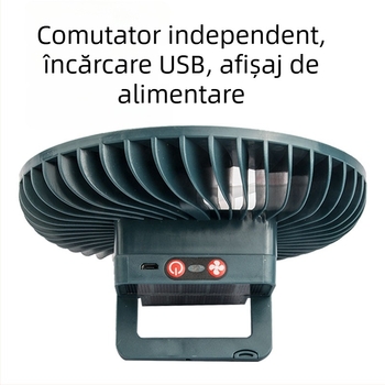 Lampa de camping LED cu ventilator și suport, încărcare solară, iluminat în aer liber