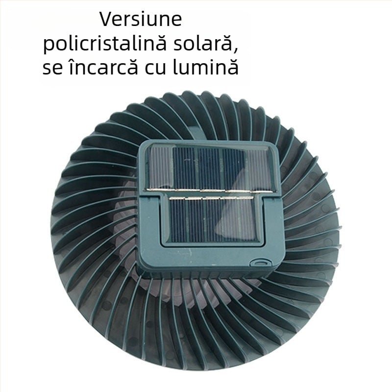 Lampa de camping LED cu ventilator și suport, încărcare solară, iluminat în aer liber