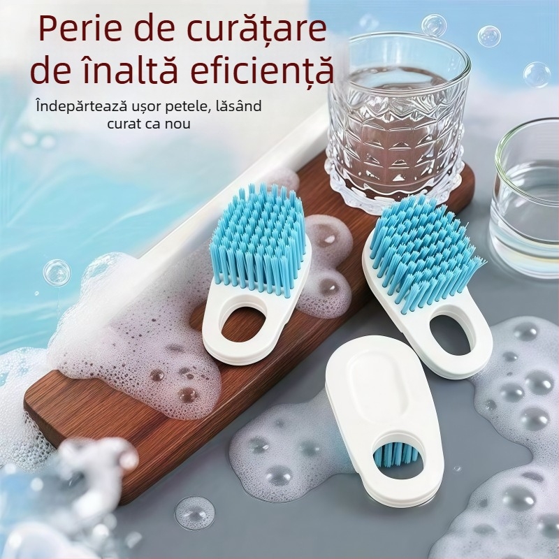 Perie de curățare în stil japonez pentru pahare și oale, peri dense și dure, mâner antiderapant, perie pentru pantofi, unealtă de curățare multifuncțională