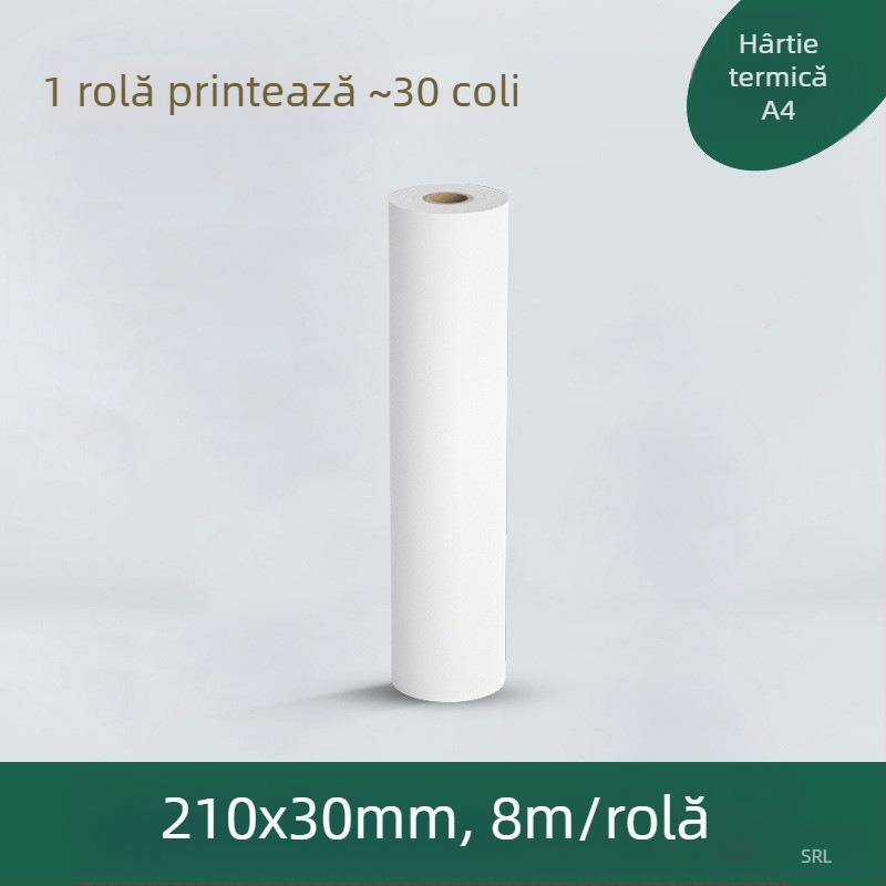 Imprimantă portabilă A4 pentru hârtie termică pentru etichete — imprimantă mică, hârtie termică adezivă colorată