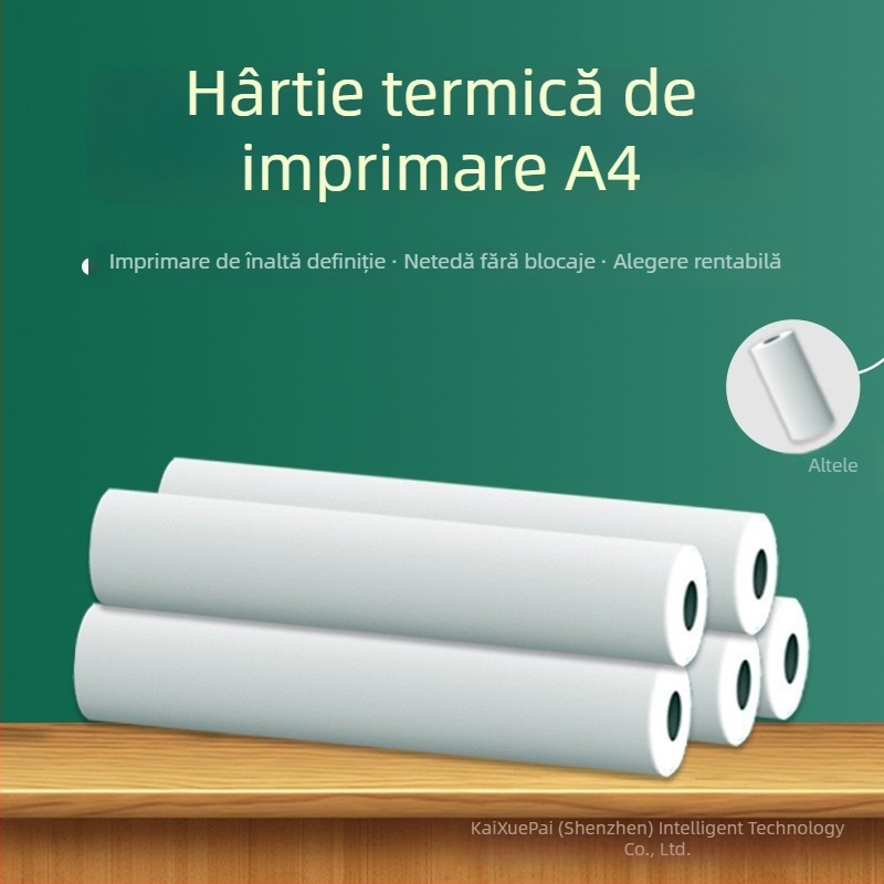 Imprimantă portabilă A4 pentru hârtie termică pentru etichete — imprimantă mică, hârtie termică adezivă colorată