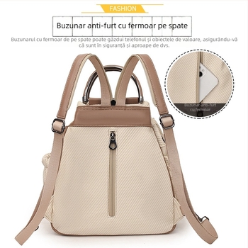 Rucsac casual multifuncțional, model toamnă 2026, design urban minimalist, capacitate sub 20 L, potrivit pentru laptop de 10 inch, pentru călătorii și navetă zilnică.