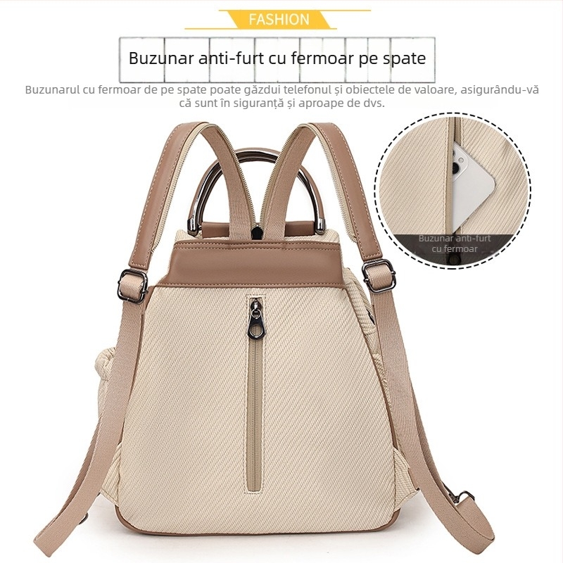 Rucsac casual multifuncțional, model toamnă 2026, design urban minimalist, capacitate sub 20 L, potrivit pentru laptop de 10 inch, pentru călătorii și navetă zilnică.