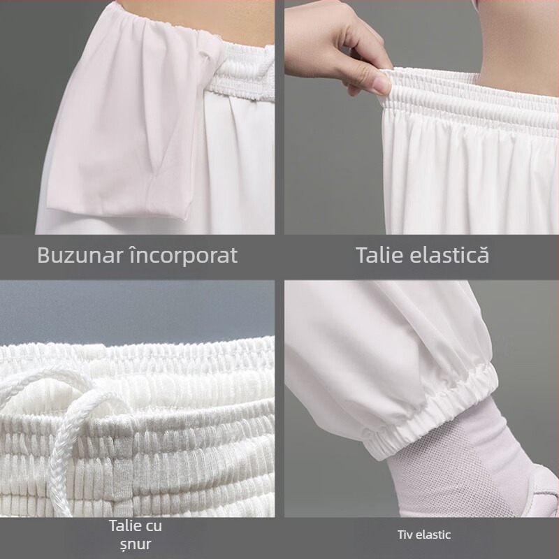 Set pantaloni Tai Chi cu pantaloni felinar și costum de practică brocart cu opt secțiuni, vară