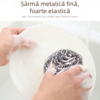 Meadow bilă din oțel inoxidabil, mare pentru curățare în bucătărie, pentru vase și oale, bilă din sârmă care nu se destramă