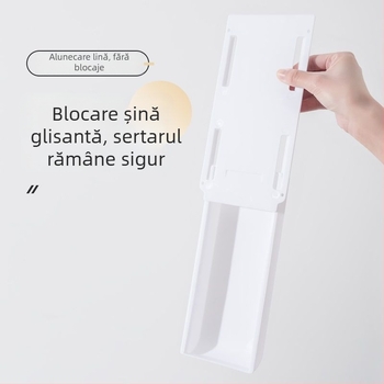 Cutie de depozitare sub birou, organizator ascuns, ABS plastic, 18 L, stil japonez