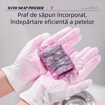 Minge de curățare din oțel inoxidabil pentru bucătărie, elimină grăsimea — nu lasă fibre, sigur pentru oale