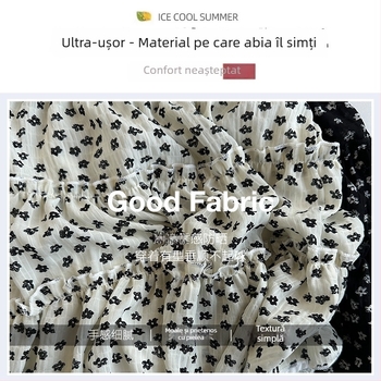 Fustă scurtă în A-line, talie înaltă, imprimeu floral, pentru înălțime de 150 cm, vară 2025