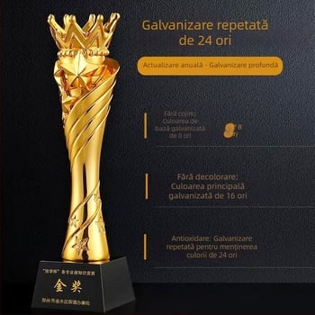 Trofeu din rășină cu ornament cristalat colorat în formă de stea cu cinci colțuri – premiu pentru echipă, cadou de afaceri memorial