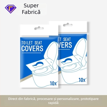 Covorașe de protecție pentru scaunul de toaletă, de unică folosință, solubile în apă, 10 buc., portabile pentru călătorii