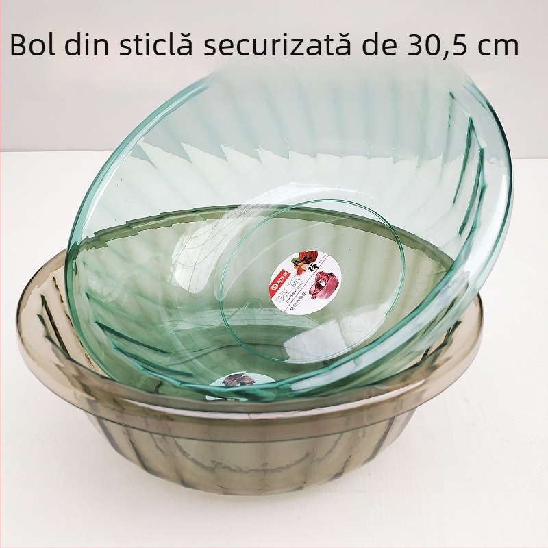 3307 Bazin rotund din plastic transparent, cristale colorate, 30,5 × 10 cm