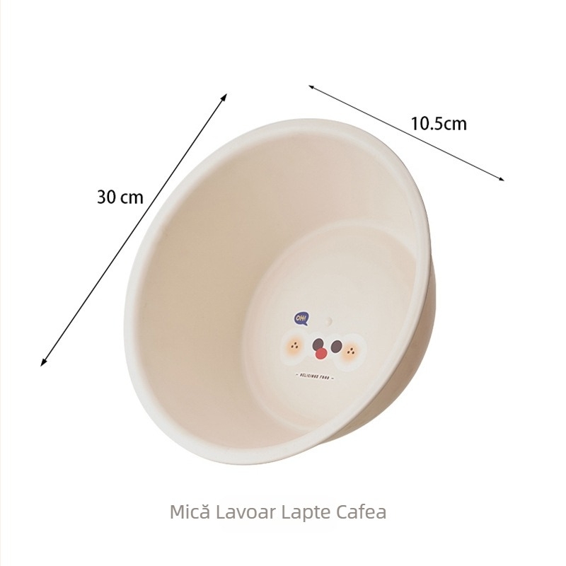 Vas de plastic îngroșat pentru cămine și uz casnic — bucătărie, baie, spălarea hainelor, spălat legume și picioare, alb