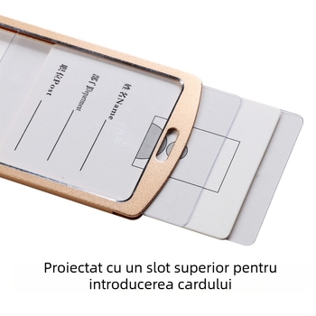 Portcard metalic cu lanier pentru badge de angajat, aliaj de aluminiu, stil modern minimalist