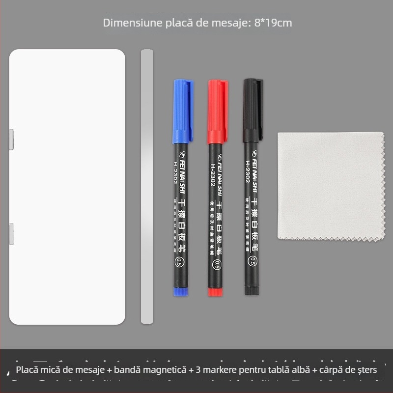 Tablă albă magnetică cu ștergătoare pentru notițe