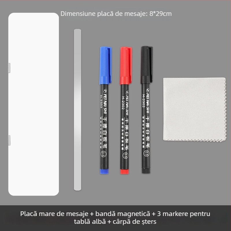 Tablă albă magnetică cu ștergătoare pentru notițe