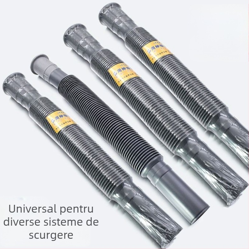 Conductă telescopică din plastic pentru chiuvetă, furtun extensibil, îngroșată, anticoroziune, împotriva mirosurilor