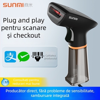 Sunmi NS021 Scaner de coduri de bare, USB cablat, cititor QR și coduri de bare, rezoluție 640x480, garanție 3 ani