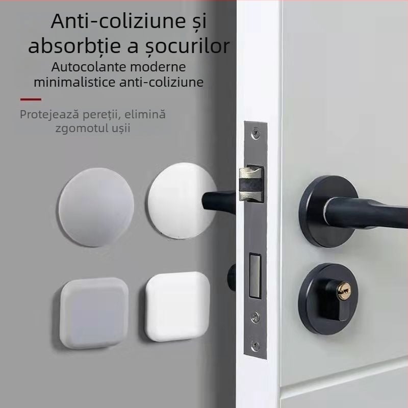 Protector anti-șoc pentru uși de dulapuri și frigider, formă pătrată sau rotundă, protecție pentru mânerele ușilor, pernă silențioasă cu suprafață netedă