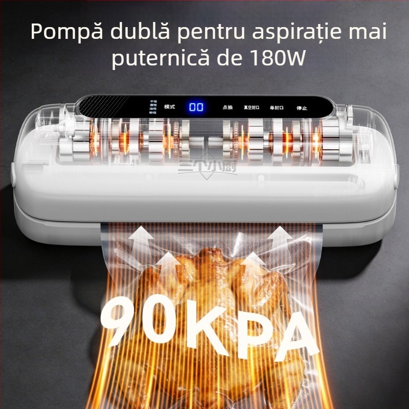 Three Little Chefs mașină de vidat all-in-one cu control vocal, sigilare automată pentru uz casnic și comercial