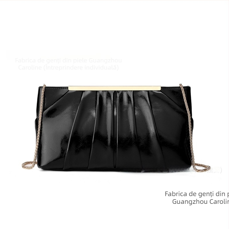Geantă clutch de seară din PU pentru femei, design elegant, formă orizontală dreptunghiulară