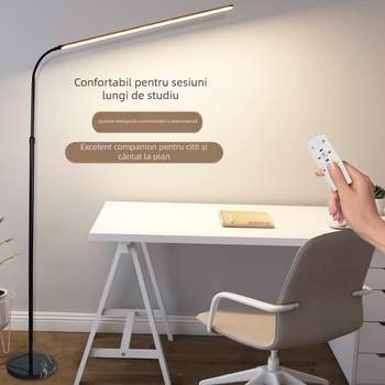 Lampă LED de podea pentru living și dormitor, design vertical pentru citit lângă pat și practică la pian, înălțime reglabilă până la 15 cm, 220V, CRI ridicat ≥90