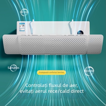 Paravan extensibil pentru aer condiționat, universal, montaj pe perete, fără instalare, protecție împotriva curenților pentru sugari