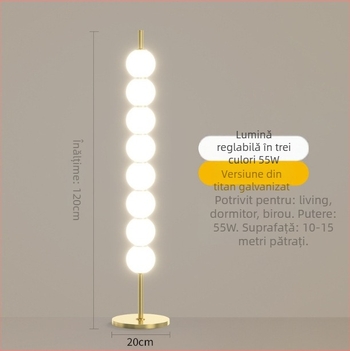 Lampă de podea în formă de dovleac, design nordic pentru sufragerie și dormitor, iluminat modern cu LED și abajur din acrilic