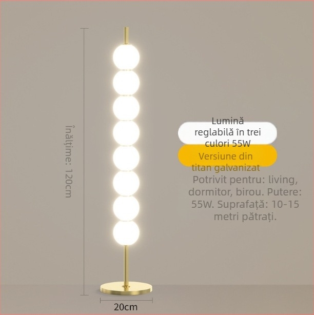 Lampă de podea în formă de dovleac, design nordic pentru sufragerie și dormitor, iluminat modern cu LED și abajur din acrilic