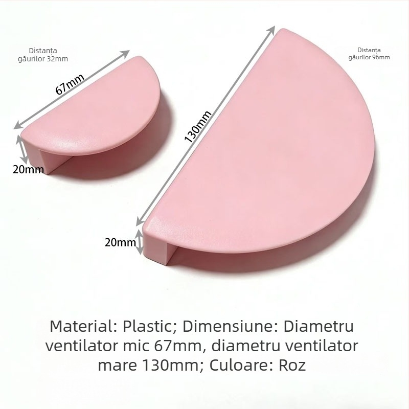 Mâner semicircular din plastic pentru uși de dulap și sertare, design modern minimalist pentru camera copiilor