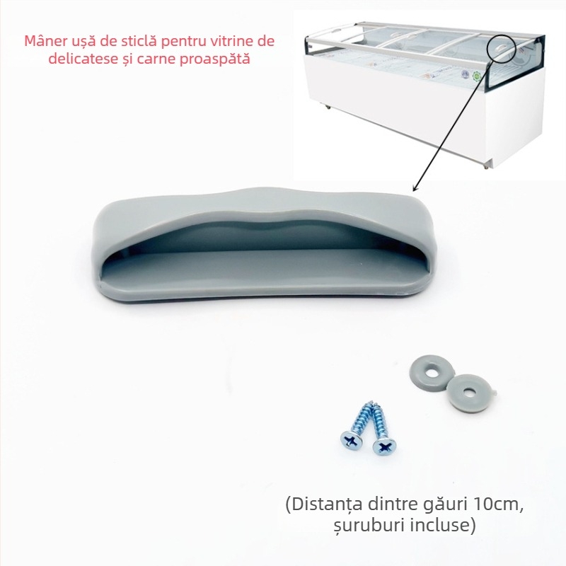 En gros: vitrină frigorifică de prezentare cu ușă din sticlă, mâner din sticlă pentru vitrine cu carne proaspătă și delicatese — mâner din sticlă curbat pentru ușile vitrinei insulă